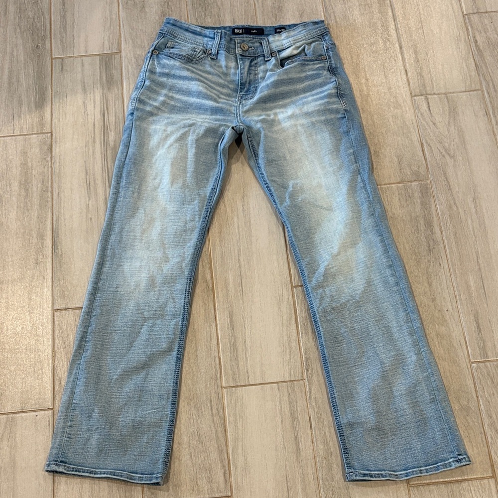 BKE Men's Light Blue Bootcut Jeans